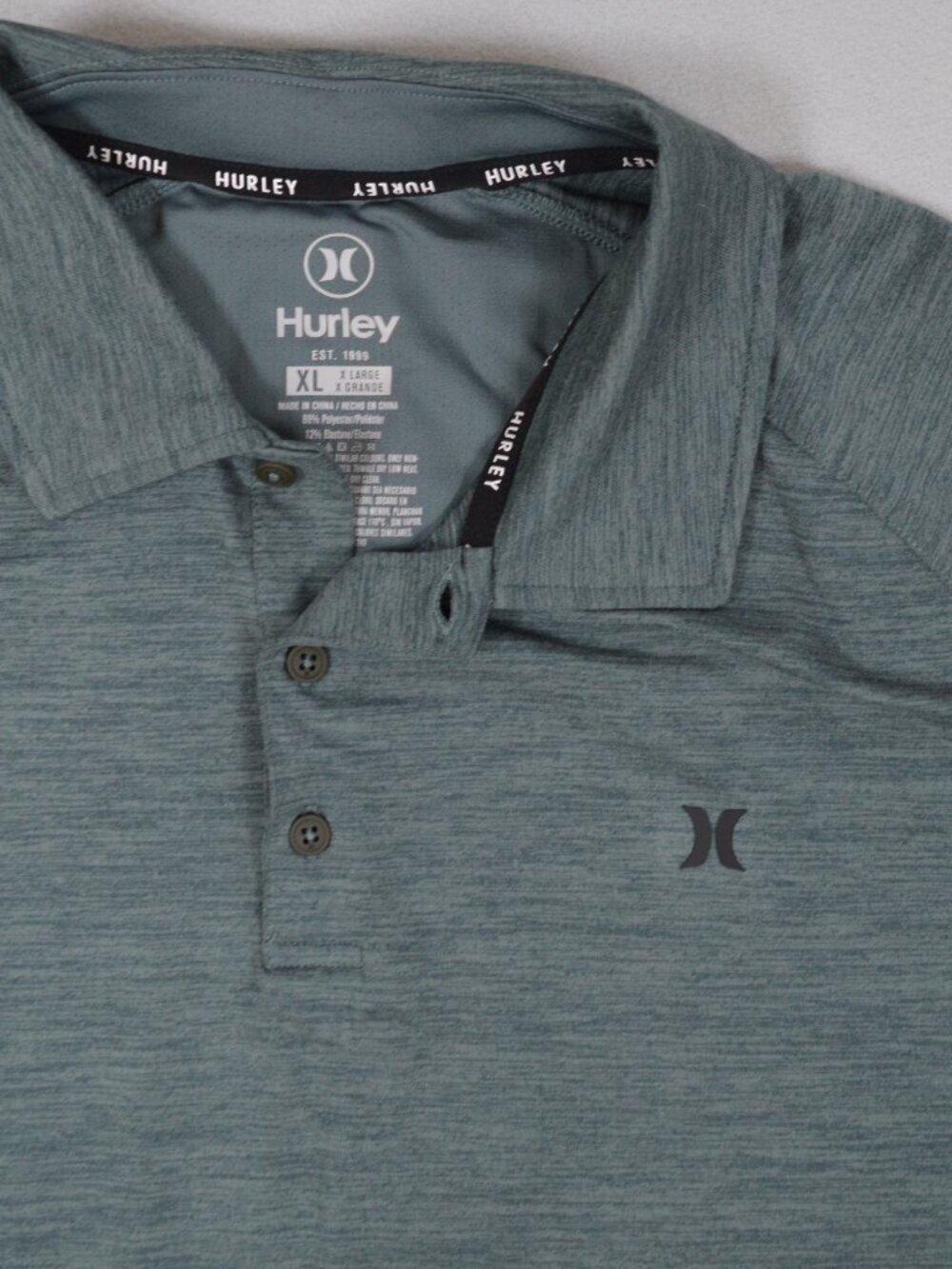 🌊 Hurley Polo Shirt XL Green Athletic Performance Golf Casual - Picture 3 of 9